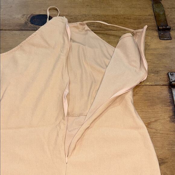 The Vintage Shop Asymmetrical Tan Dress Size Large - Picture 4 of 6